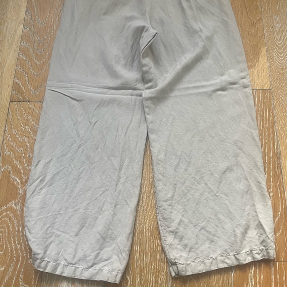 Beige Linen Wide Leg Pants - Picture 5 of 7